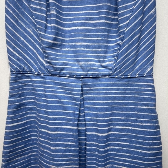 Gap Linen Cotton Blend Striped Blue Sleeveless Fit & Flare Women's Dress Size 2 - Picture 6 of 14